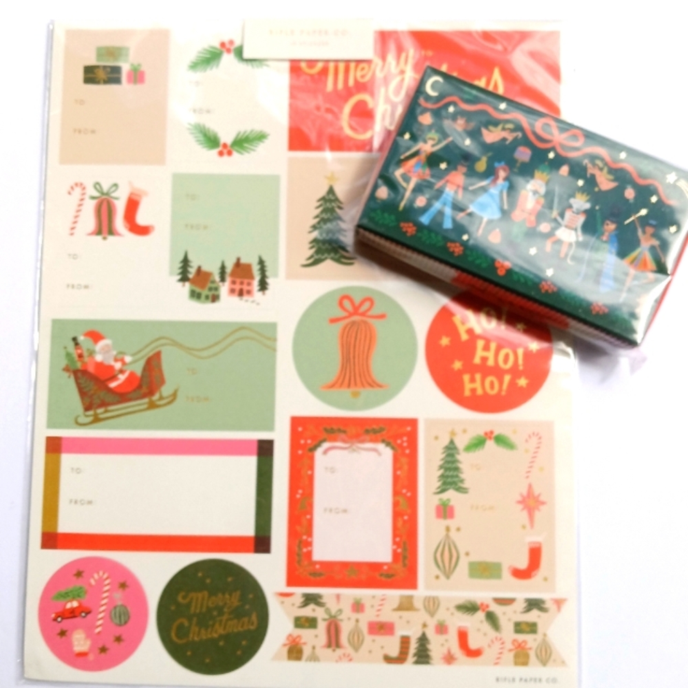 NEW Rifle Paper Co. Holiday Set of Stickers & Labels + Box of Matches